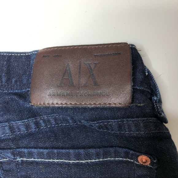 Armani Exchange Dark Wash The Skinny Boot Jeans 2 Short - Picture 9 of 10